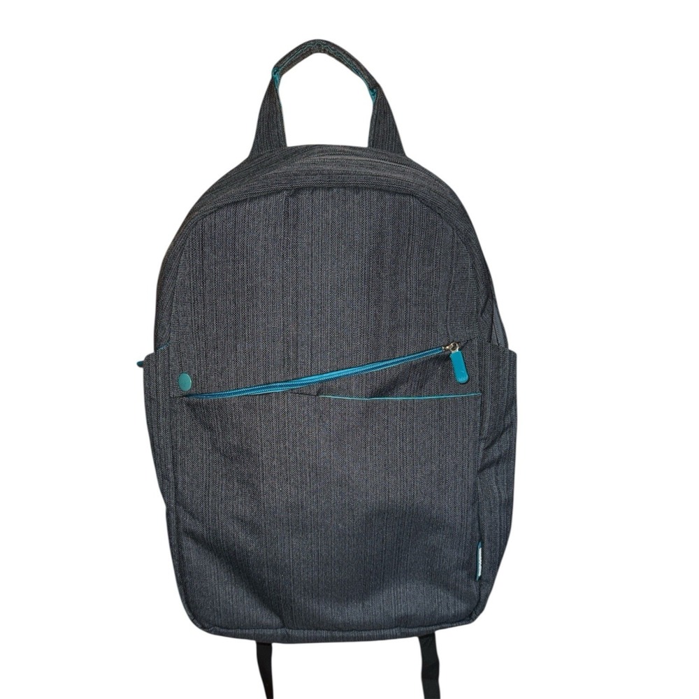 KINGSLONG Gray Laptop Backpack 17.5" x 12" x 4" Pad Compartment Turquoise Accent